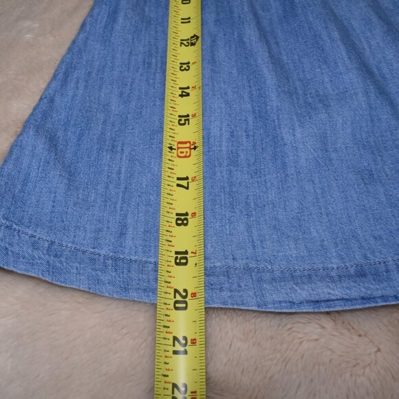 Gap Blue Sleeveless Denim Dress Floral Design Size 4 Years - Picture 4 of 8